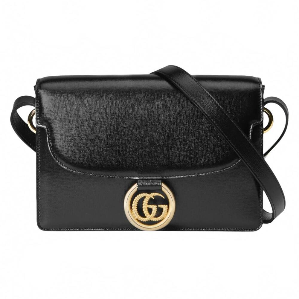 NEW GUCCI women's small leather shoulder bag in black